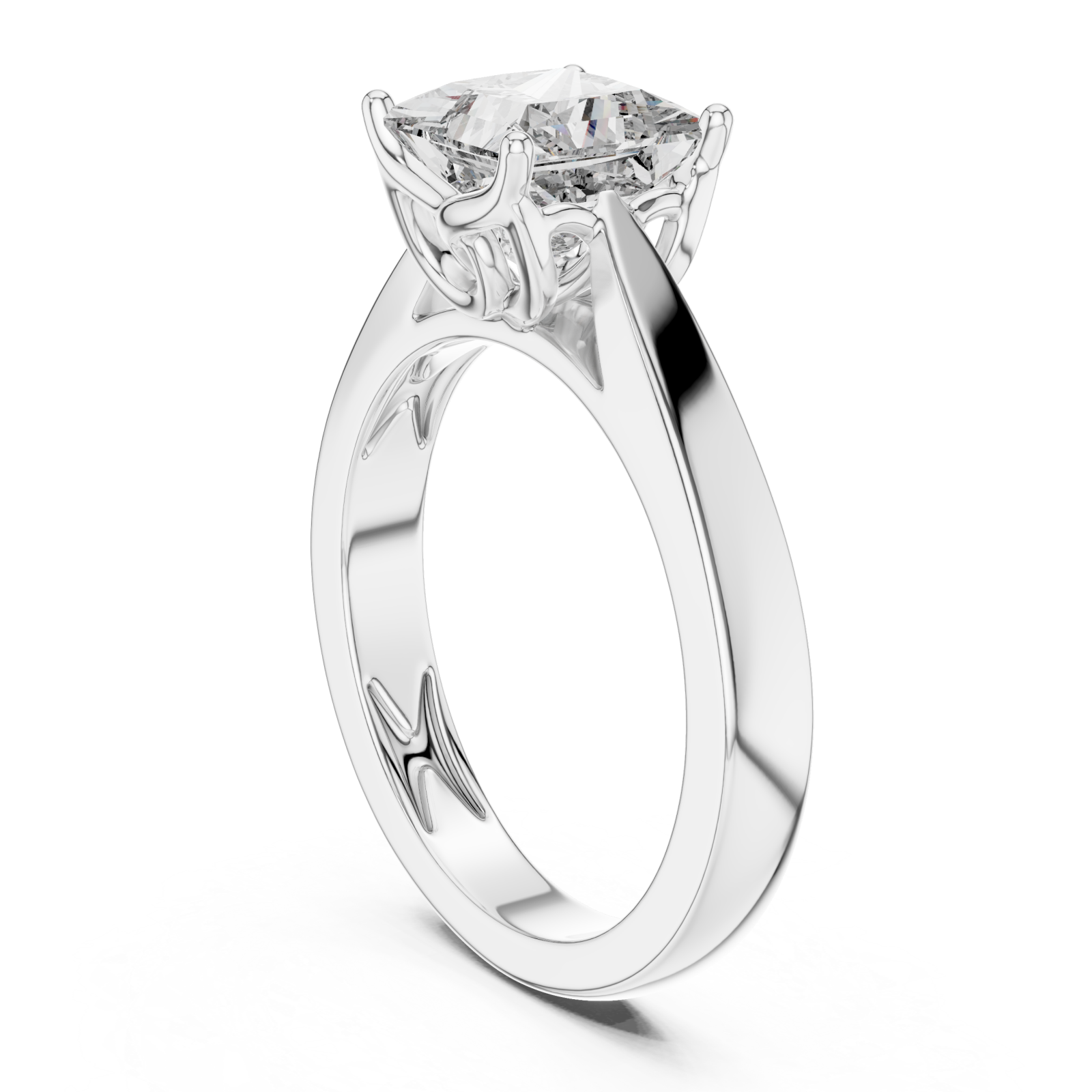  White Gold Modern Unity Solitaire Anniversary Band Left View