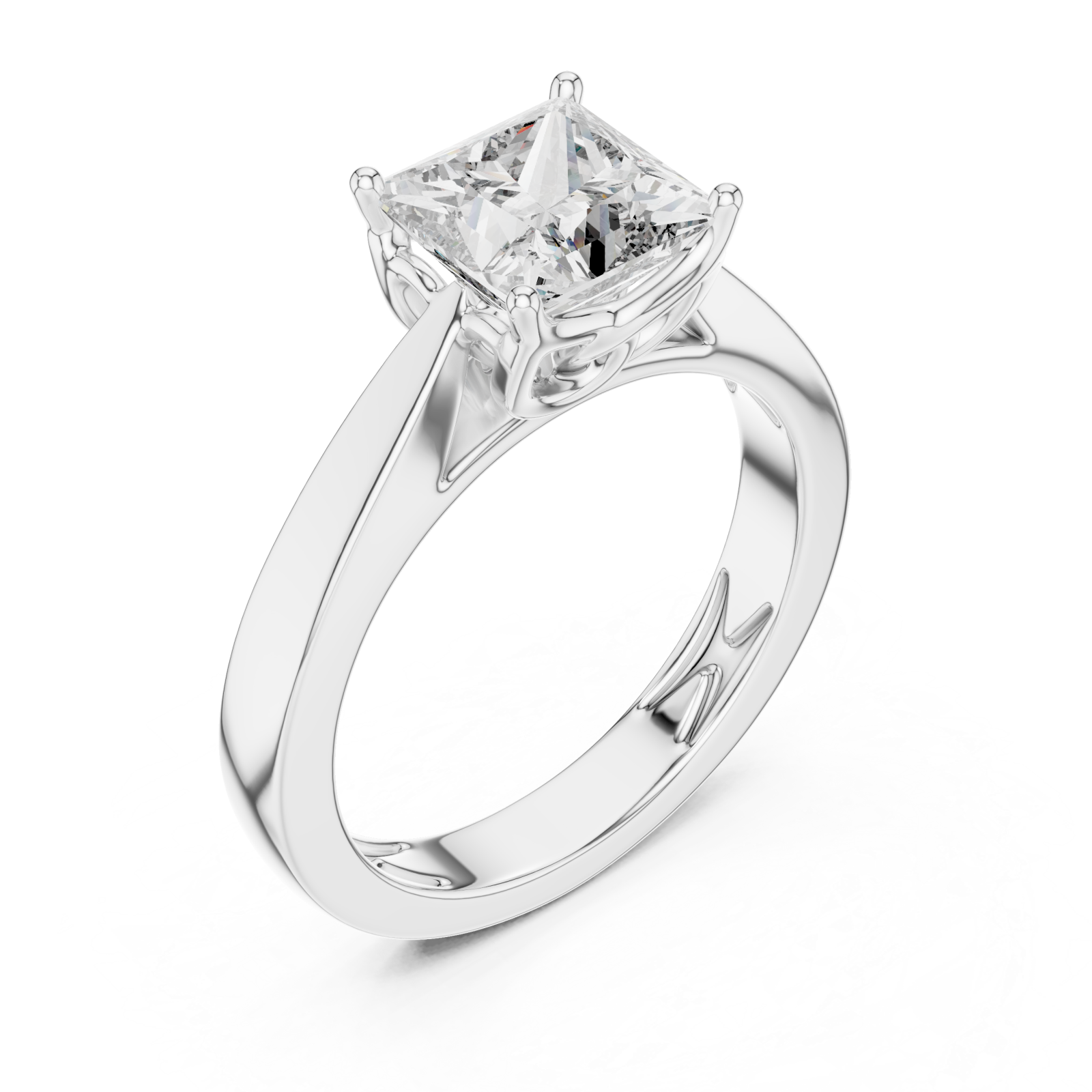  White Gold Modern Unity Solitaire Anniversary Band Right View