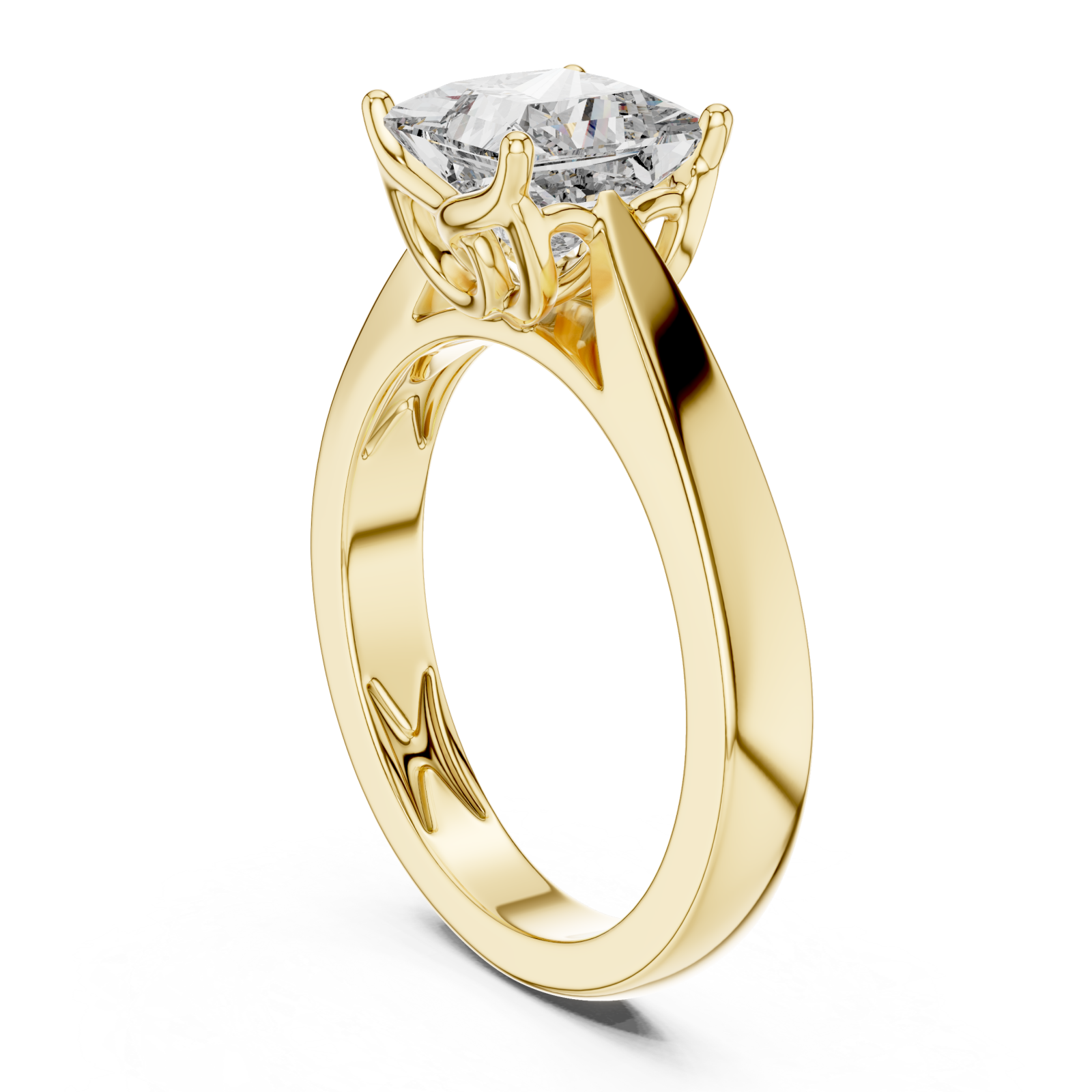  Gold Modern Unity Solitaire Anniversary Band Left View