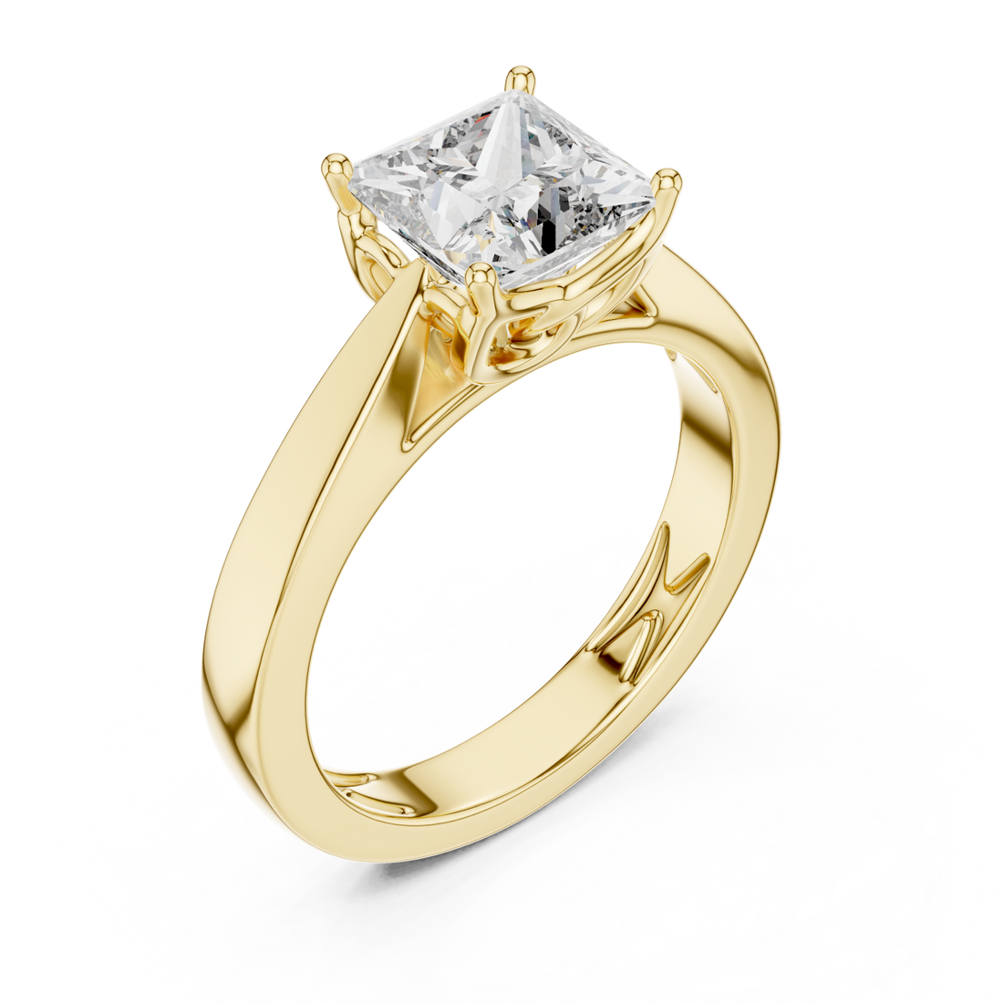 Gold Modern Unity Solitaire Anniversary Band Right View