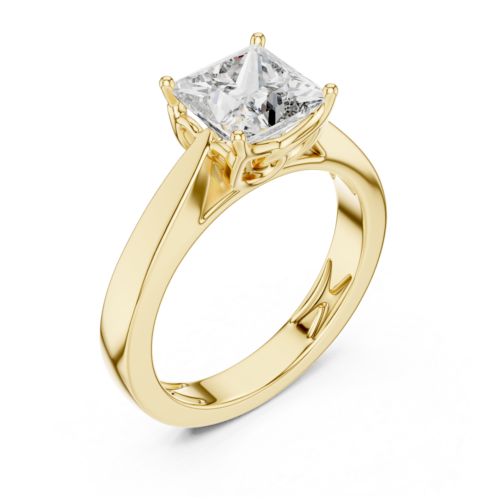 Gold Modern Unity Solitaire Anniversary Band Right View