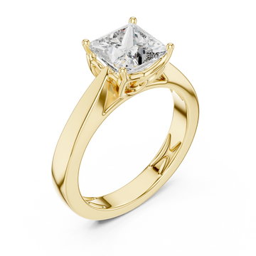 Gold Modern Unity Solitaire Anniversary Band Right View