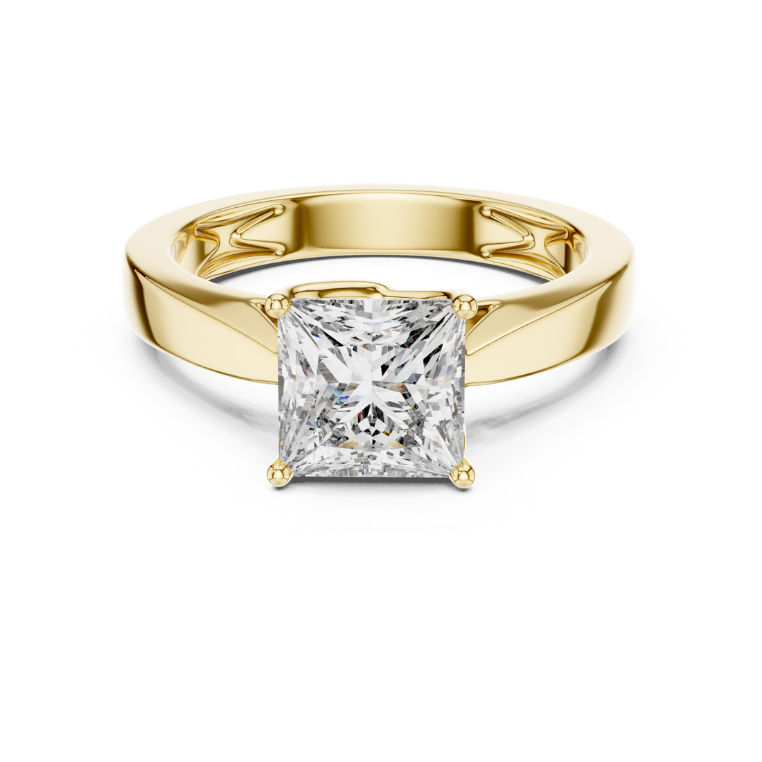 Gold Modern Unity Solitaire Anniversary Band Right View