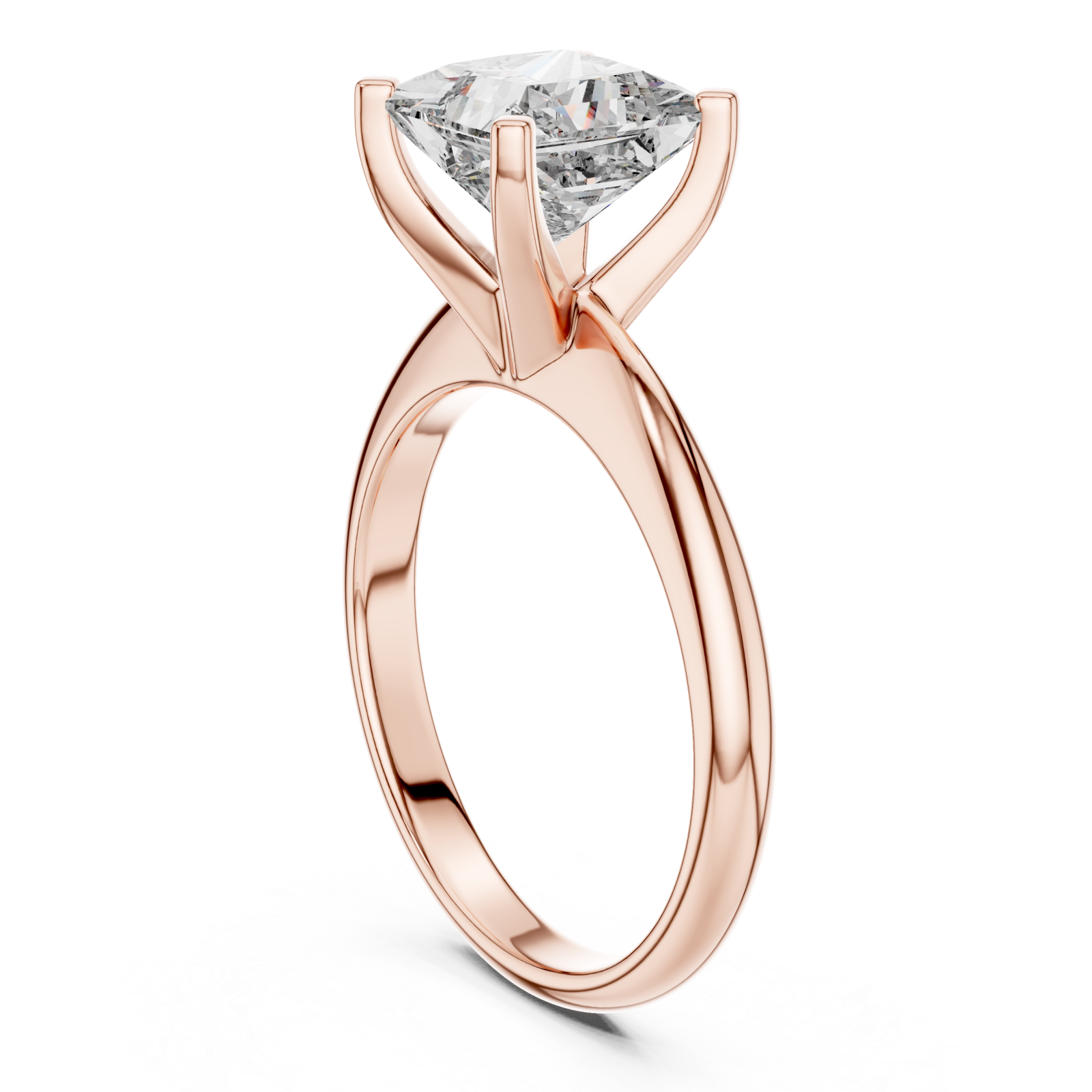  Rose Gold Celestial Adoration Timeless Solitaire Engagement Ring Left View
