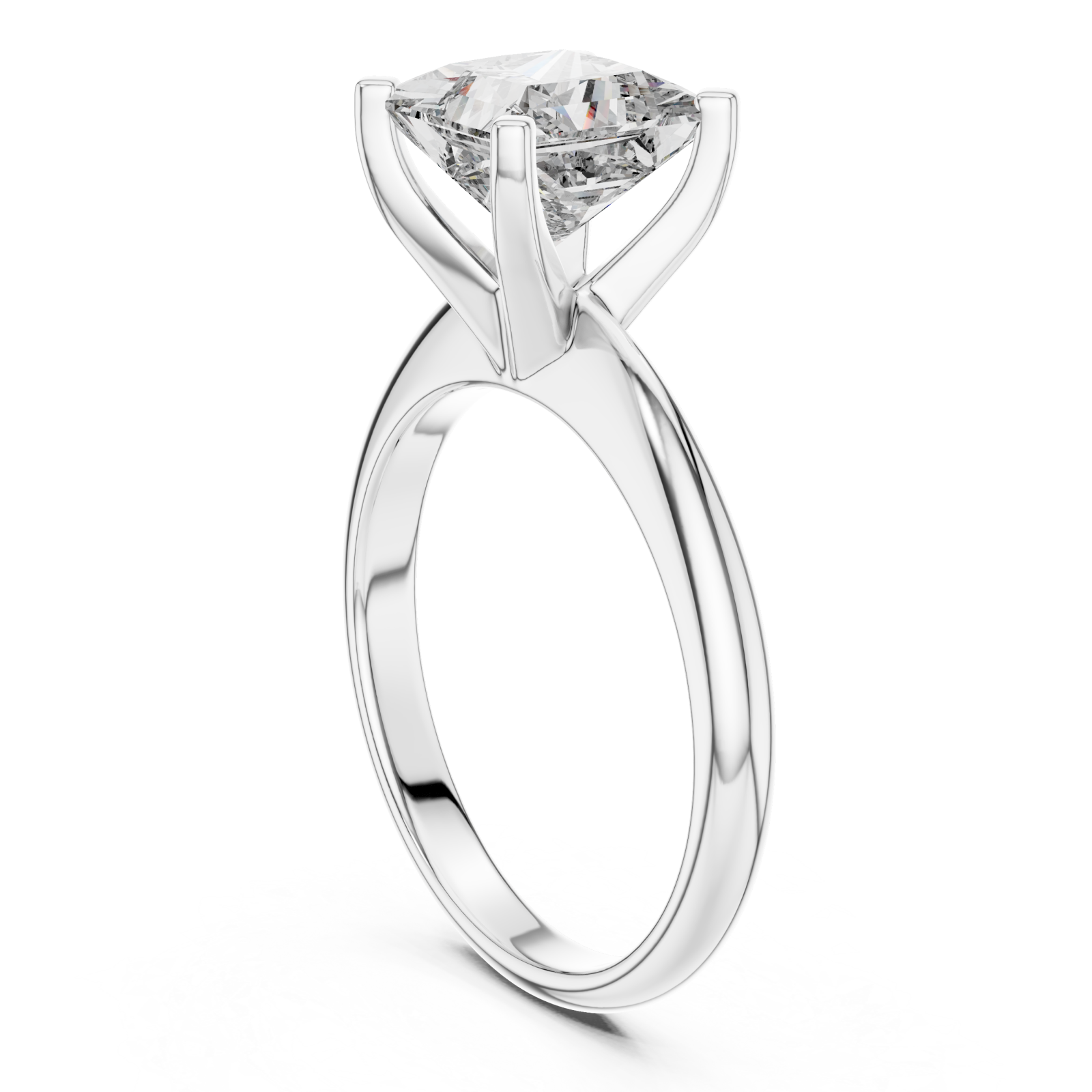  White Gold Celestial Adoration Timeless Solitaire Engagement Ring Left View