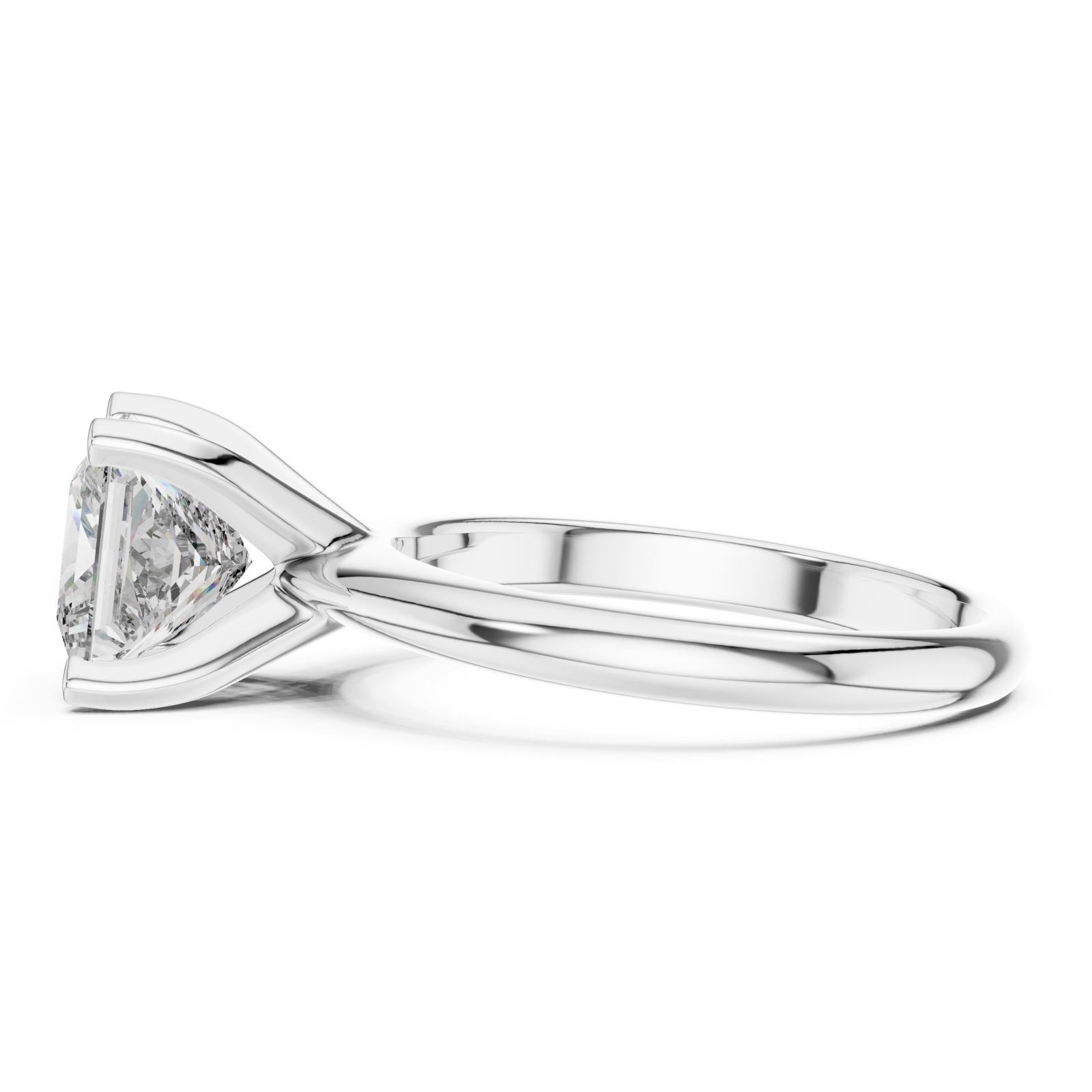 White Gold Celestial Adoration Timeless Solitaire Engagement Ring Side View