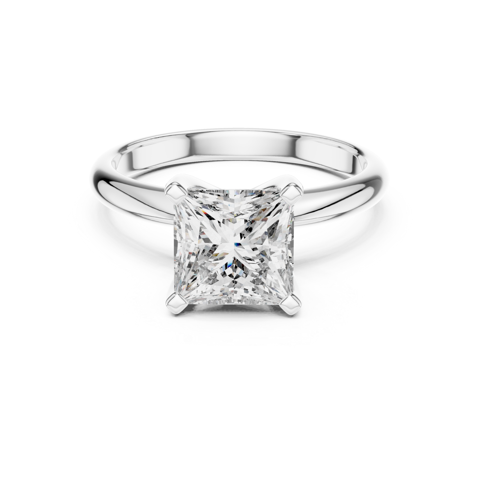  White Gold Celestial Adoration Timeless Solitaire Engagement Ring Front View