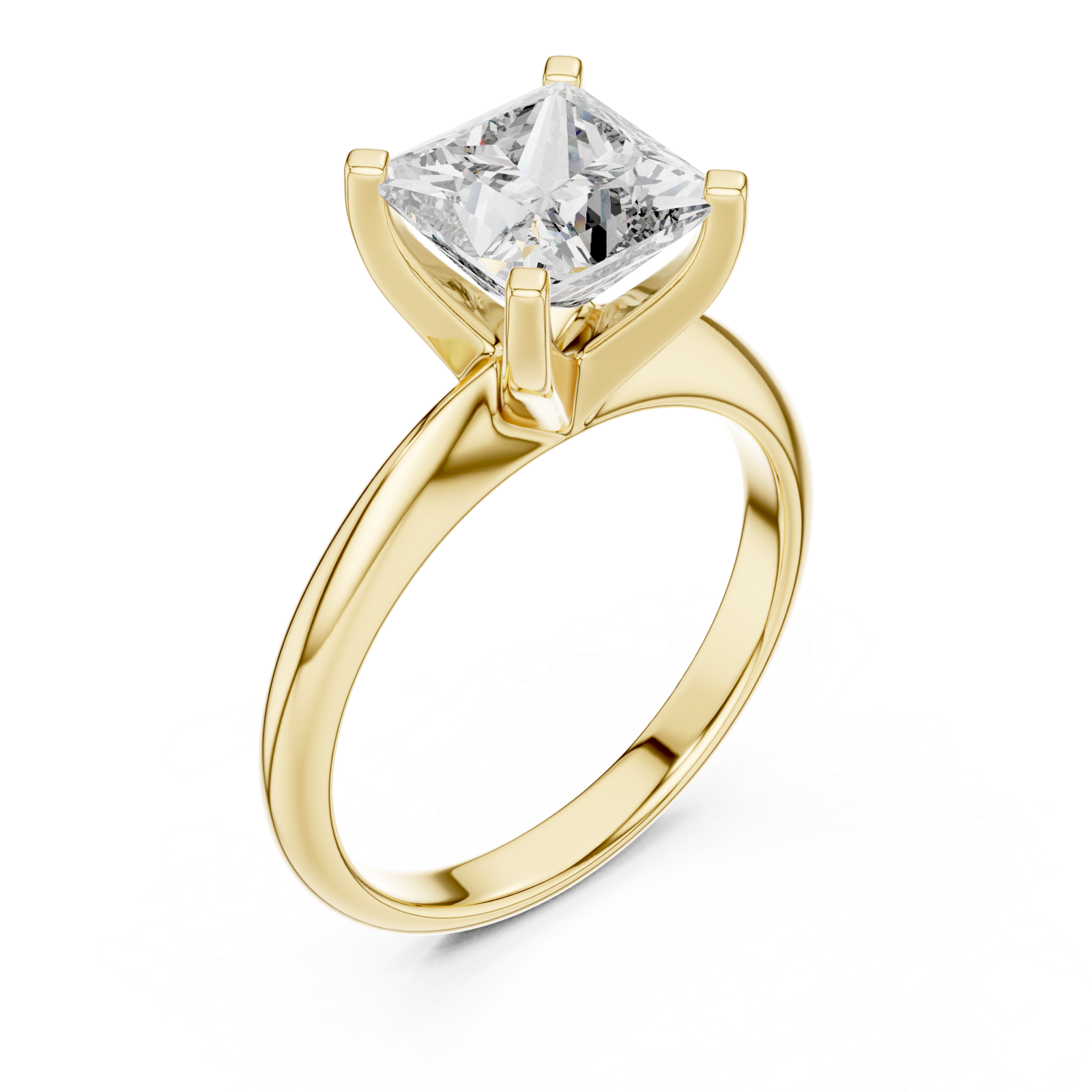 Gold Celestial Adoration Timeless Solitaire Engagement Ring Right View
