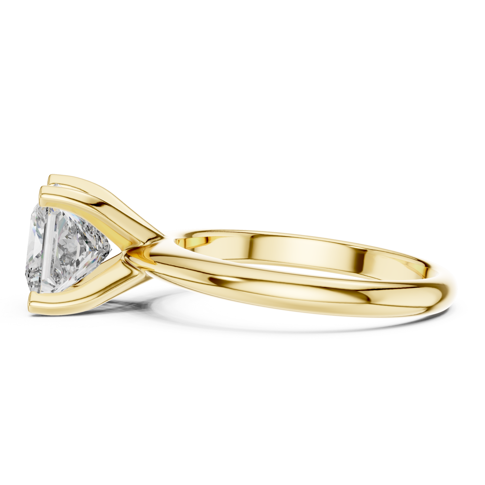  Gold Celestial Adoration Timeless Solitaire Engagement Ring Side View