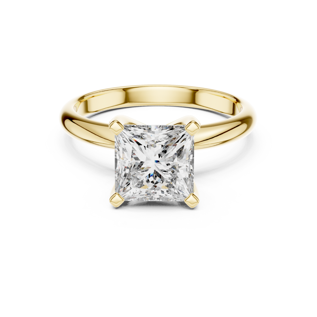 Gold Celestial Adoration Timeless Solitaire Engagement Ring Right View