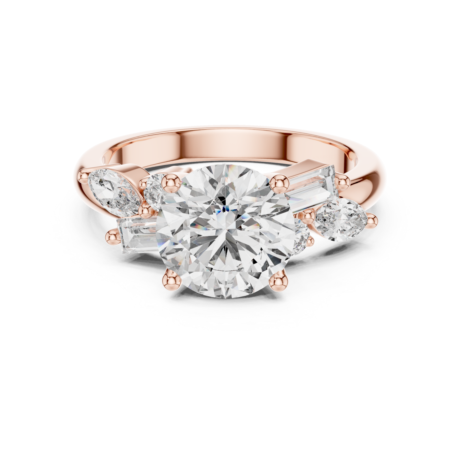  Rose Gold Infinite Radiance Blossom Band Front View