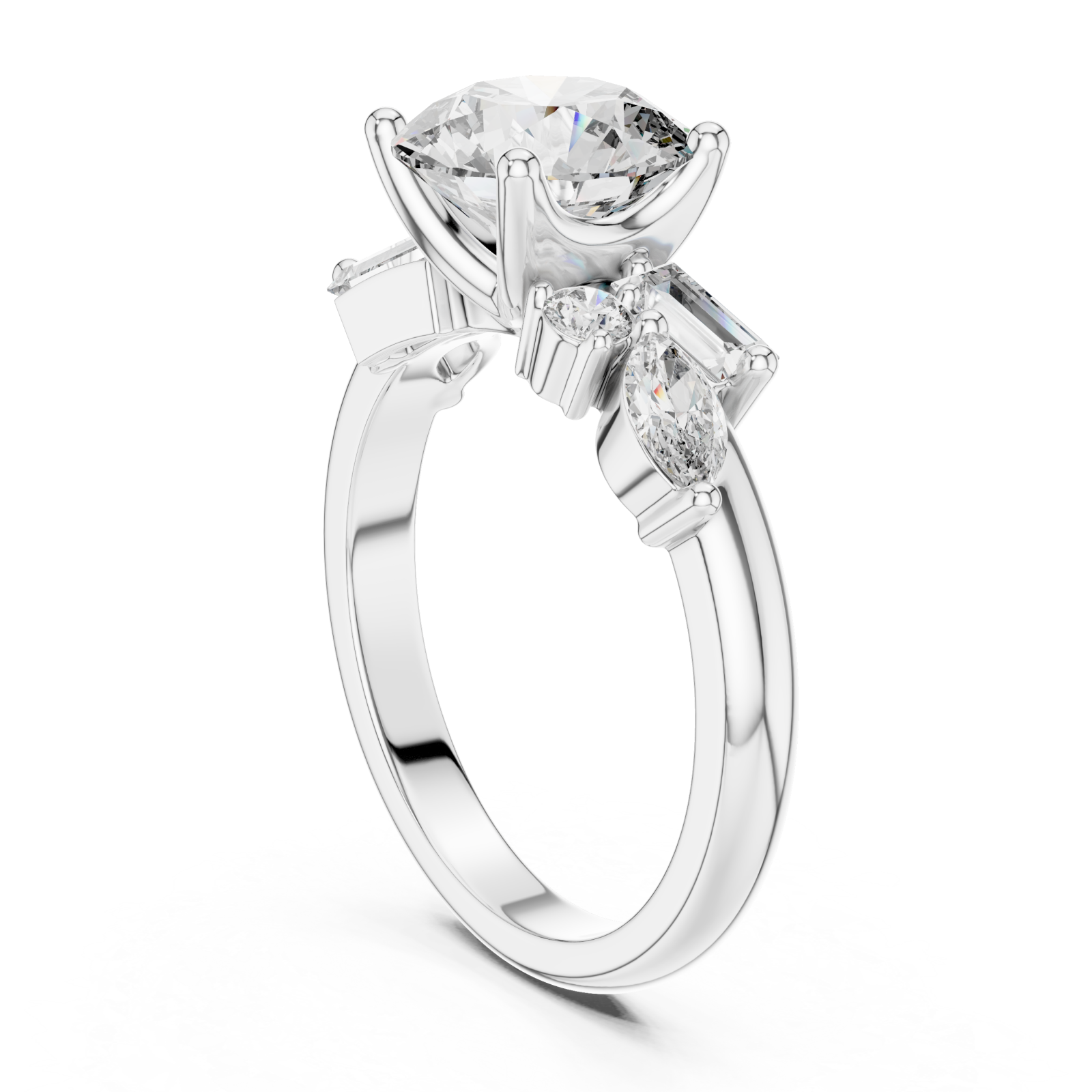  White Gold Infinite Radiance Blossom Band Left View