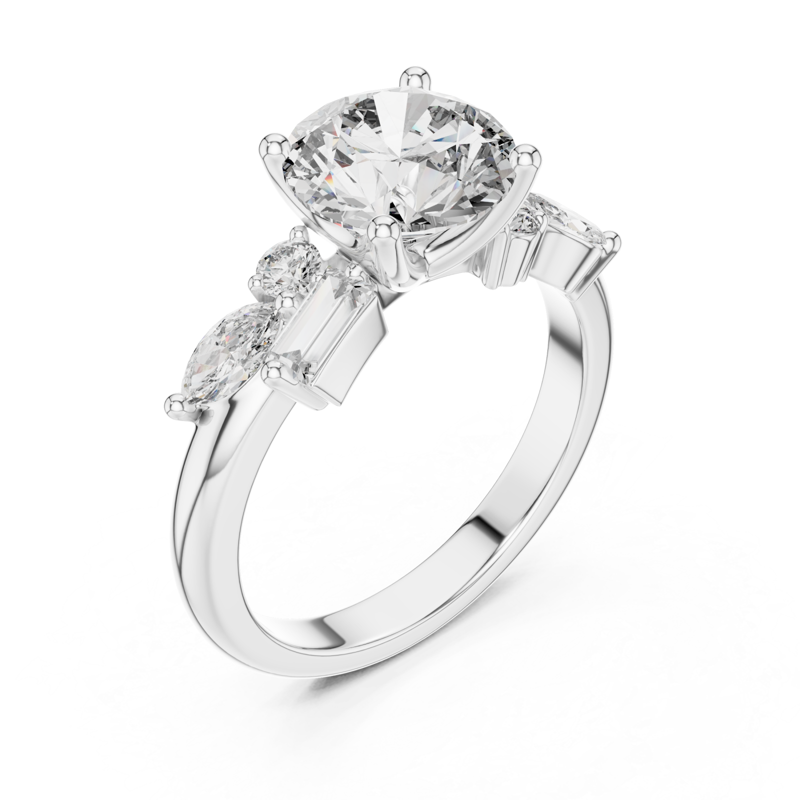  White Gold Infinite Radiance Blossom Band Right View