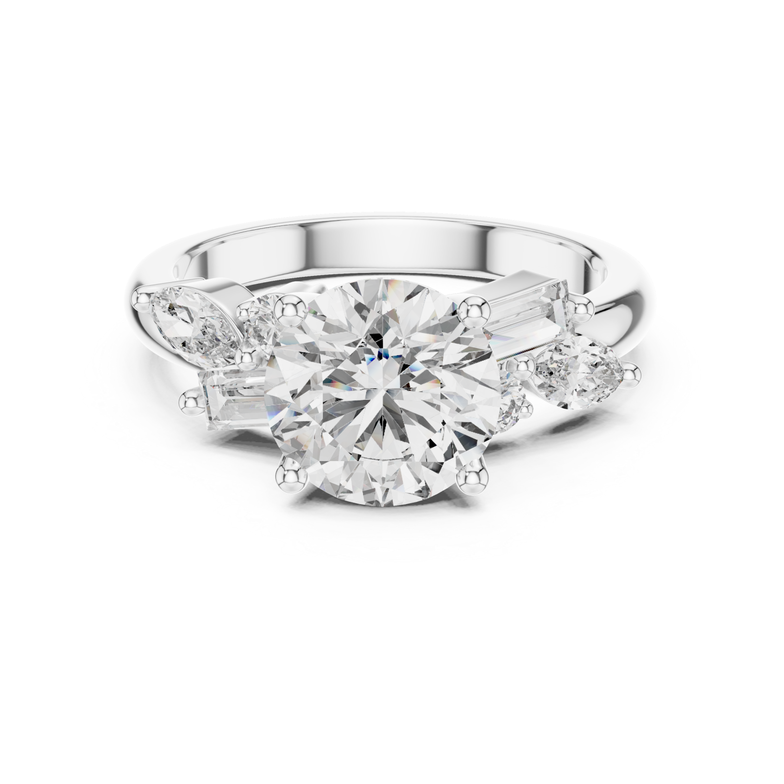  White Gold Infinite Radiance Blossom Band Front View
