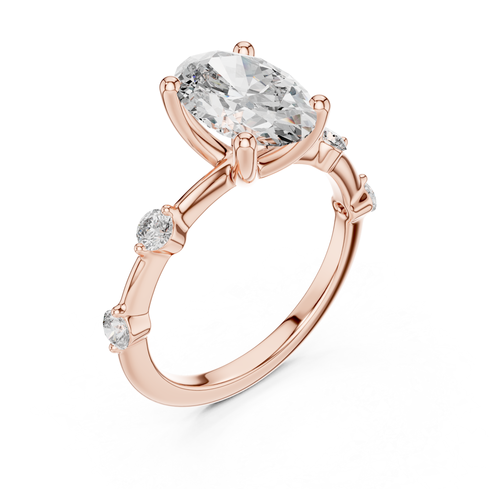  Rose Gold Lumina Twist Solitaire Ring Right View