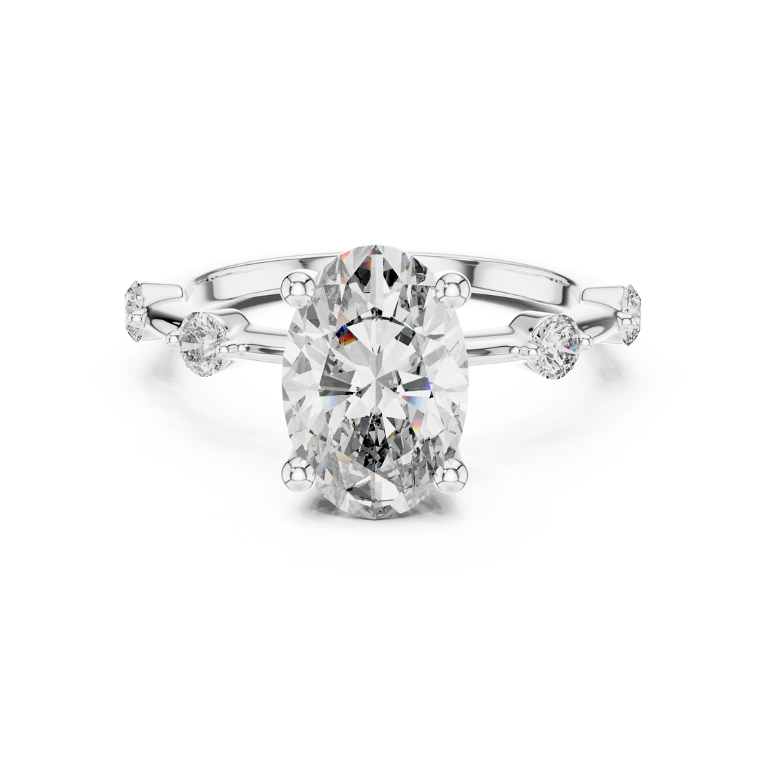  White Gold Lumina Twist Solitaire Ring Right View