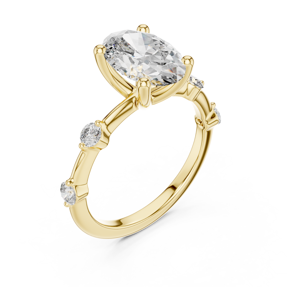 Gold Lumina Twist Solitaire Ring Right View