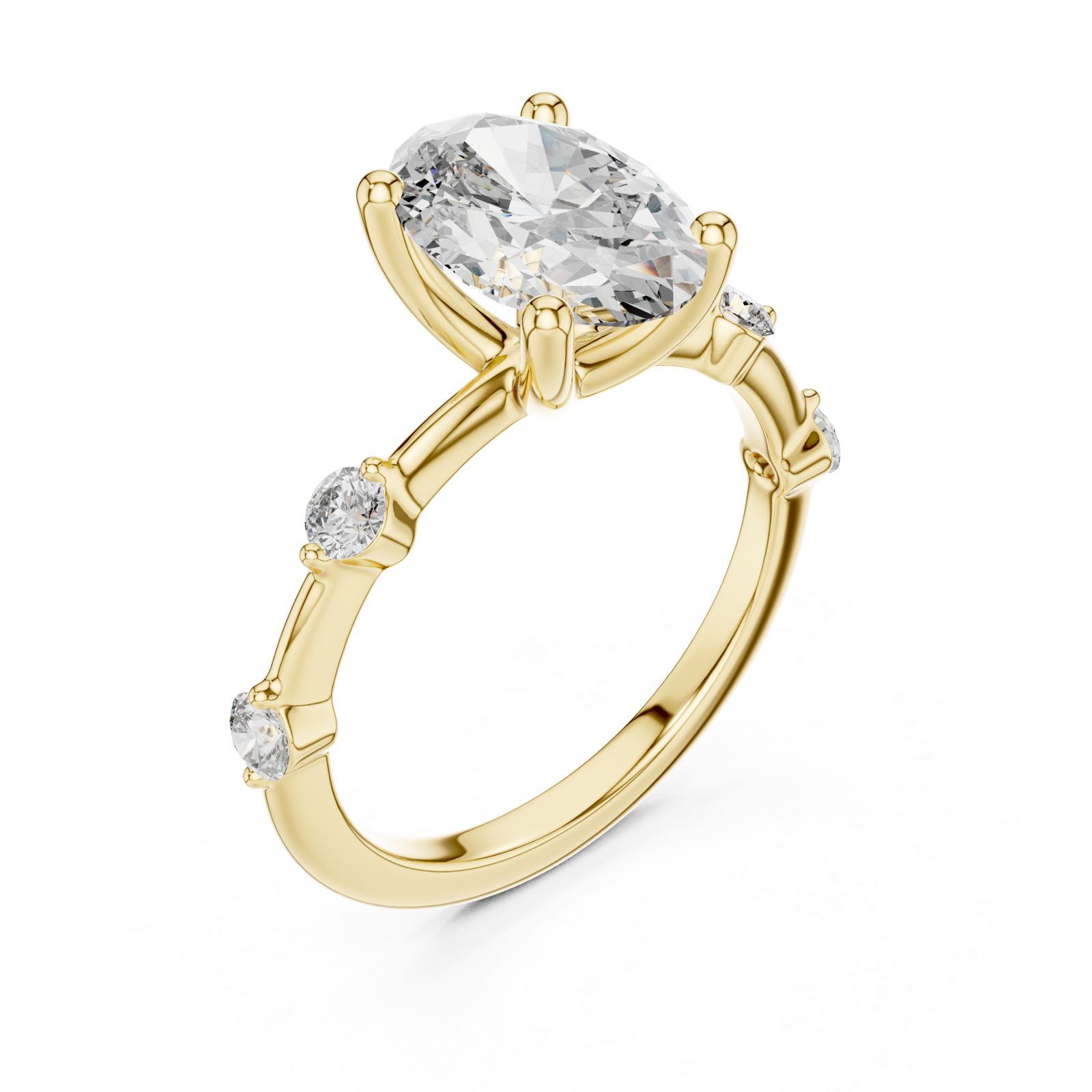 Gold Lumina Twist Solitaire Ring Right View