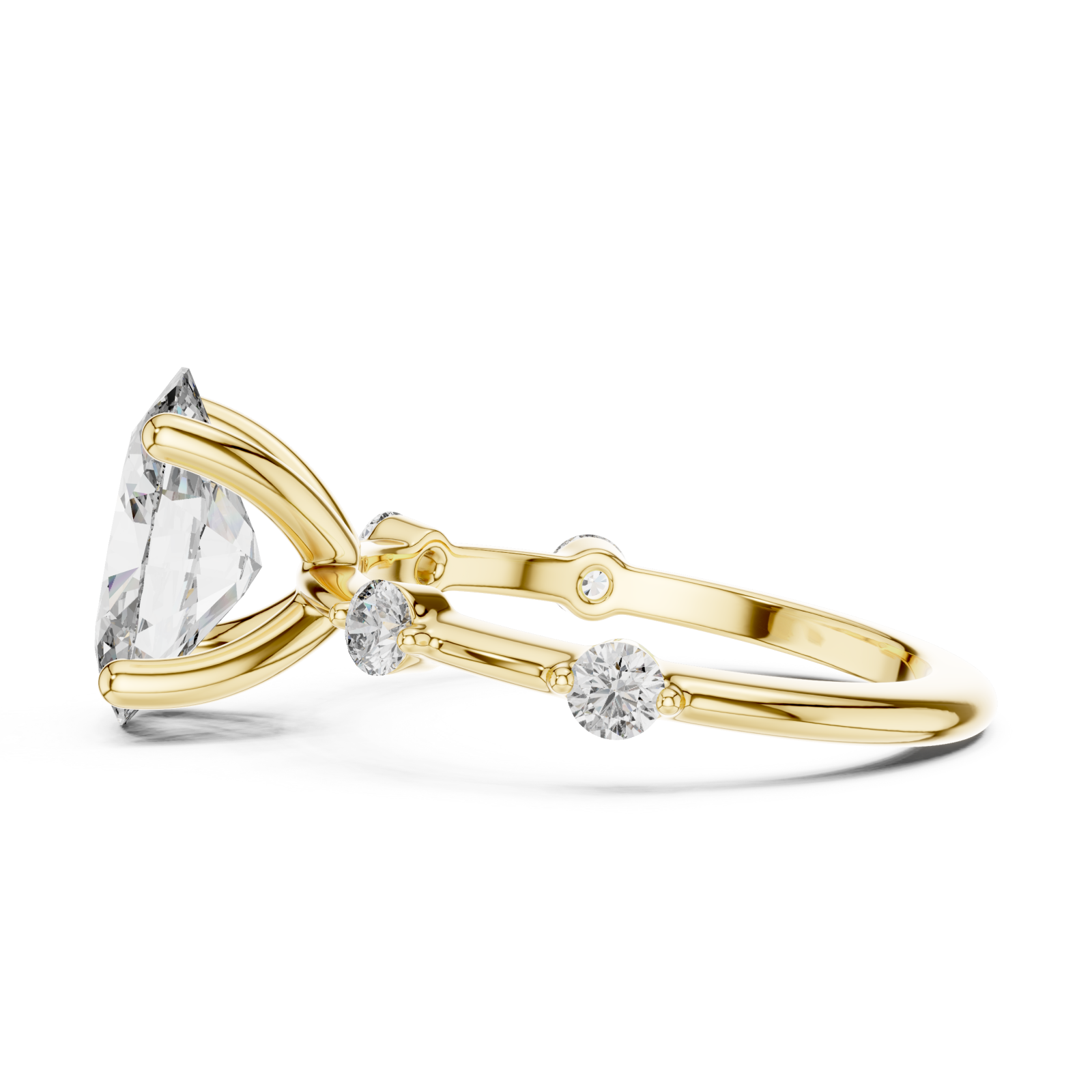 Gold Lumina Twist Solitaire Ring Side View