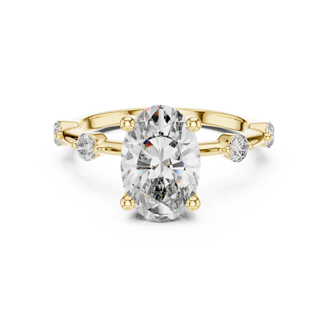 Gold Lumina Twist Solitaire Ring Right View