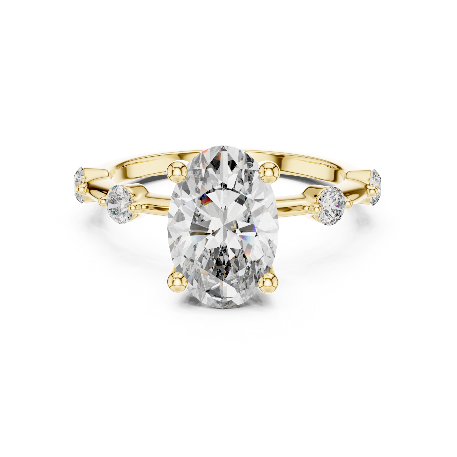  Gold Lumina Twist Solitaire Ring Front View