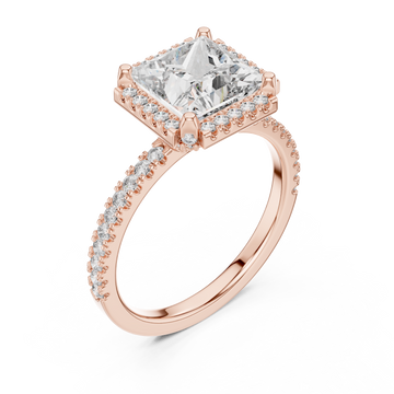  Rose Gold Cascade Crown PavÃ© Band Ring Right View