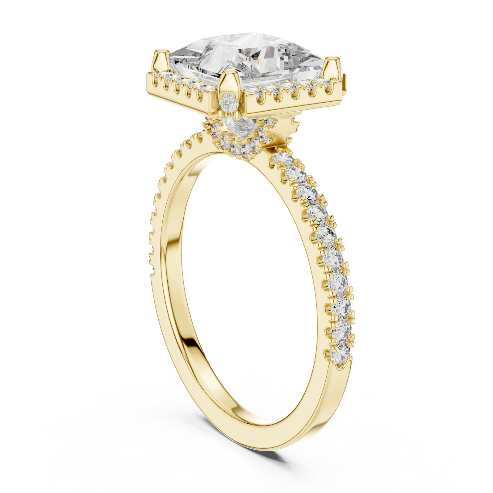  Gold Cascade Crown PavÃ© Band Ring Left View