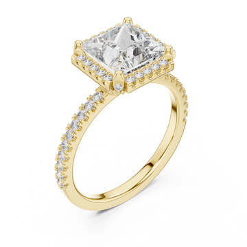 Gold Cascade Crown PavÃ© Band Ring Right View
