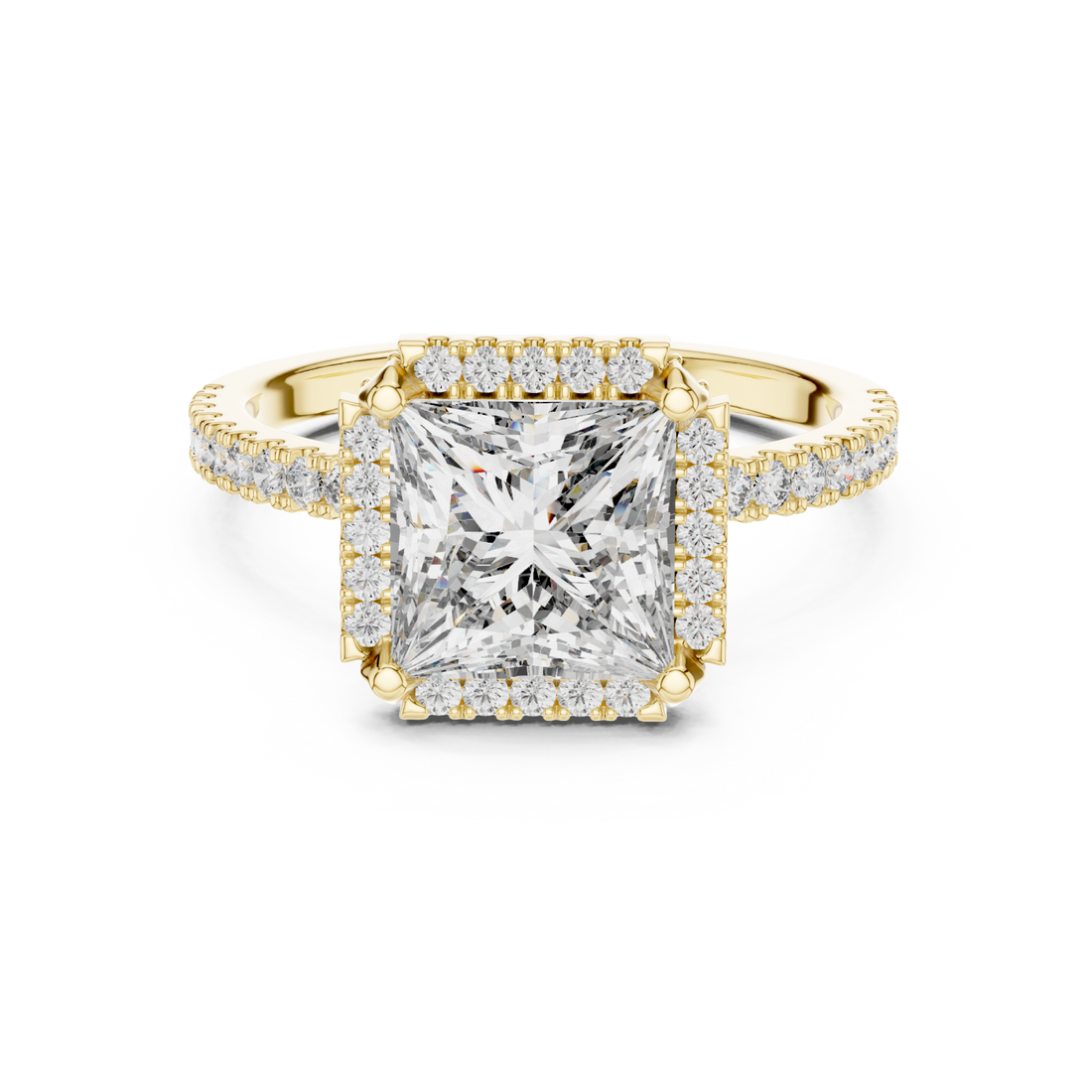 Gold Cascade Crown PavÃ© Band Ring Right View