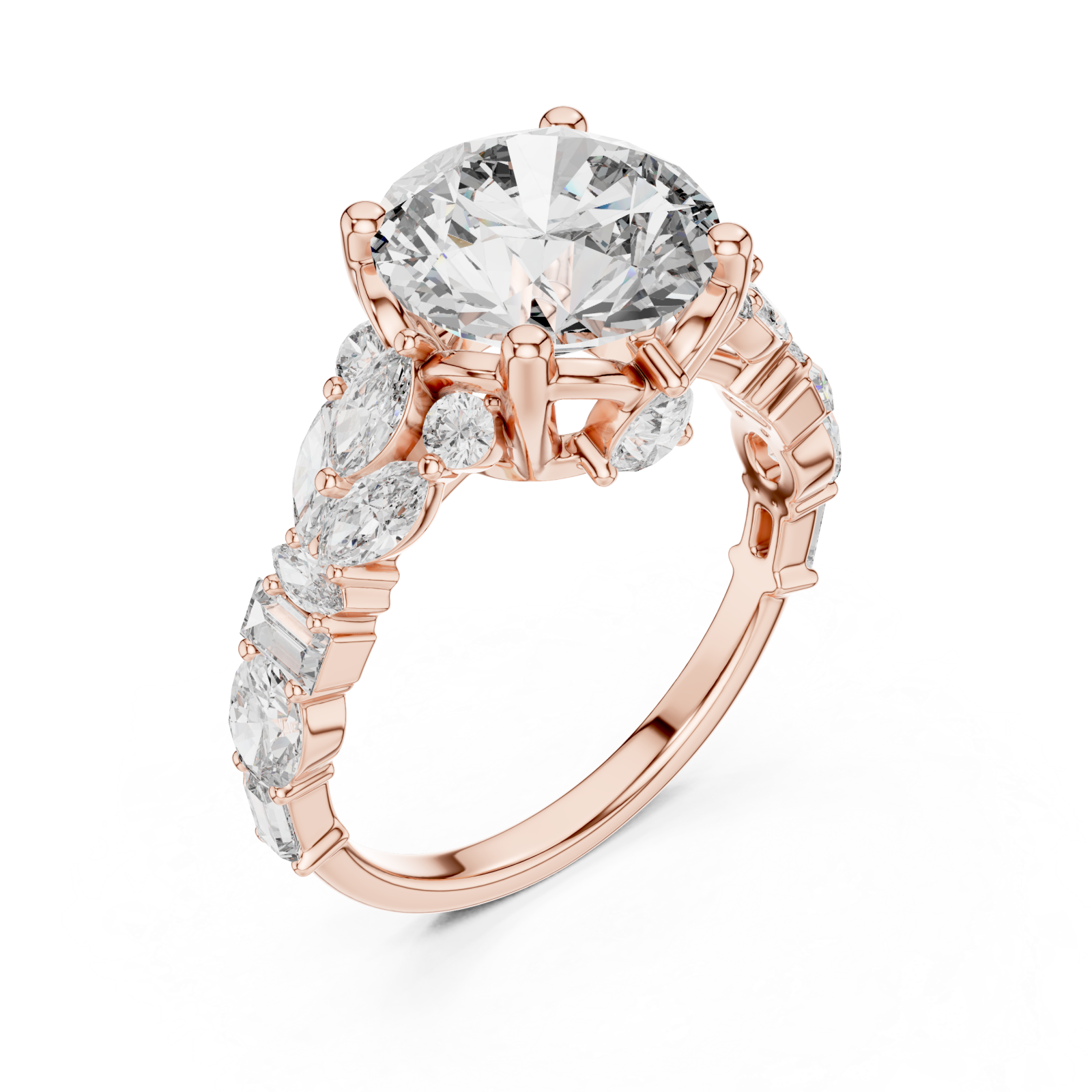  Rose Gold Radiance Flow Bypass Cocktail Ring Right View