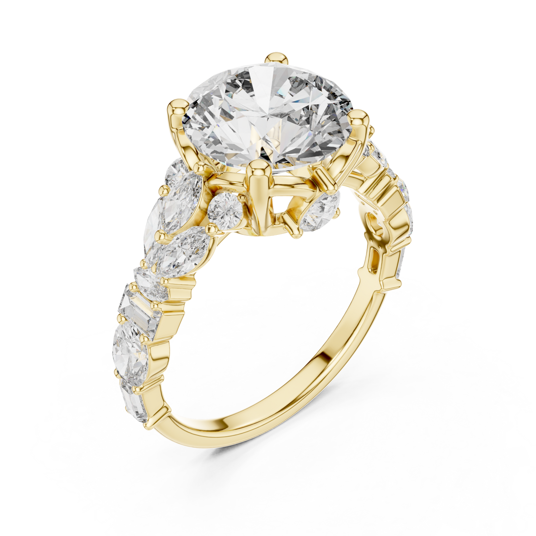 Gold Radiance Flow Bypass Cocktail Ring Right View