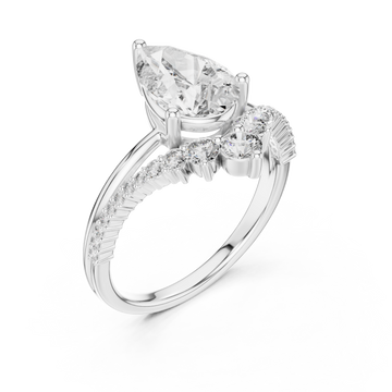  White Gold Graceful Vow Solitaire Promise Ring Right View