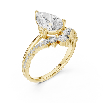 Gold Graceful Vow Solitaire Promise Ring Right View