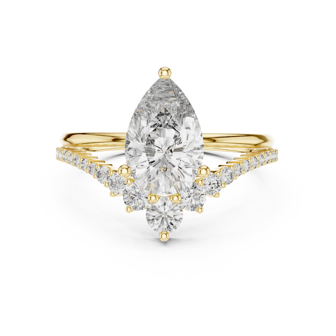 Gold Graceful Vow Solitaire Promise Ring Right View