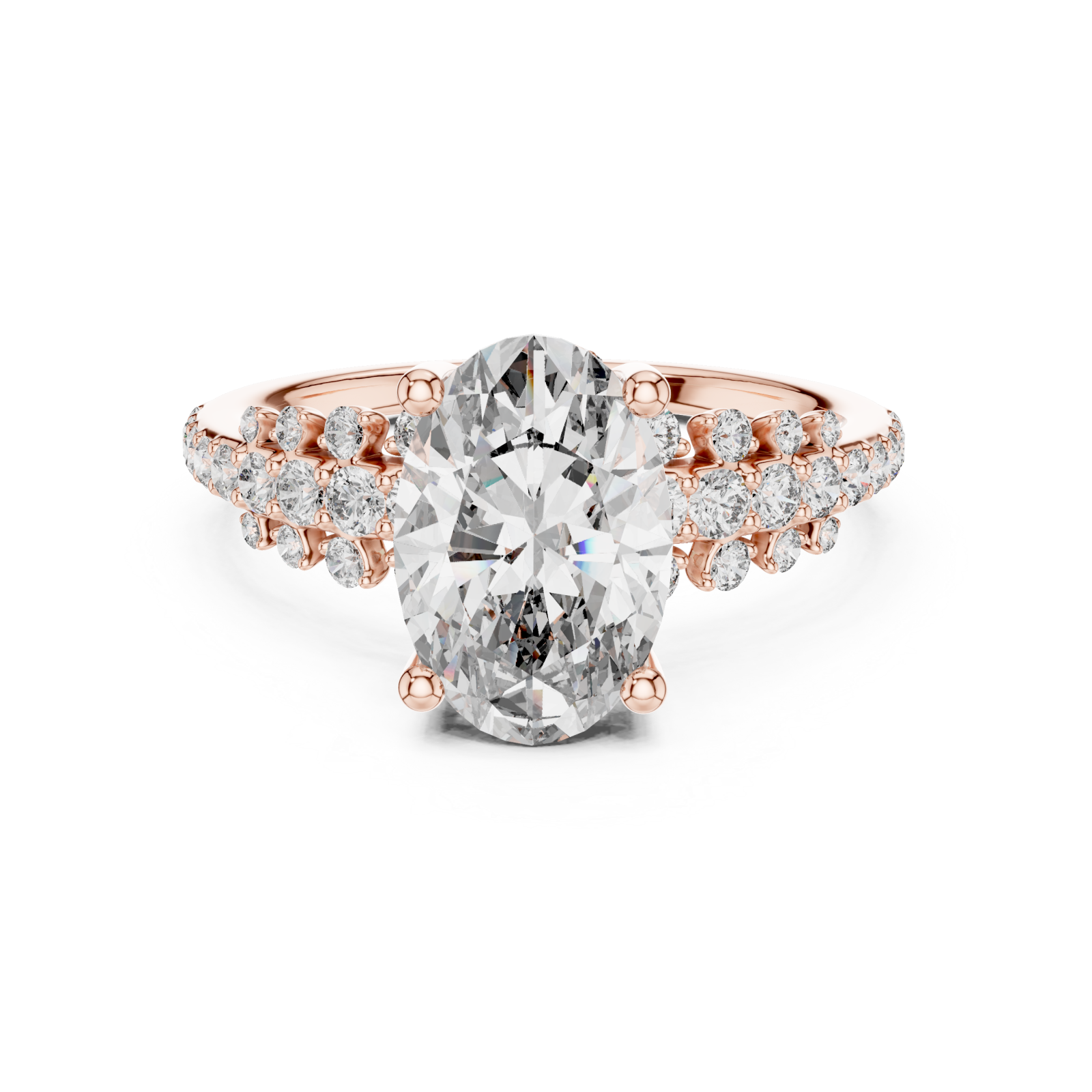  Rose Gold Radiant Whisper Vintage-Inspired Solitaire Band Front View