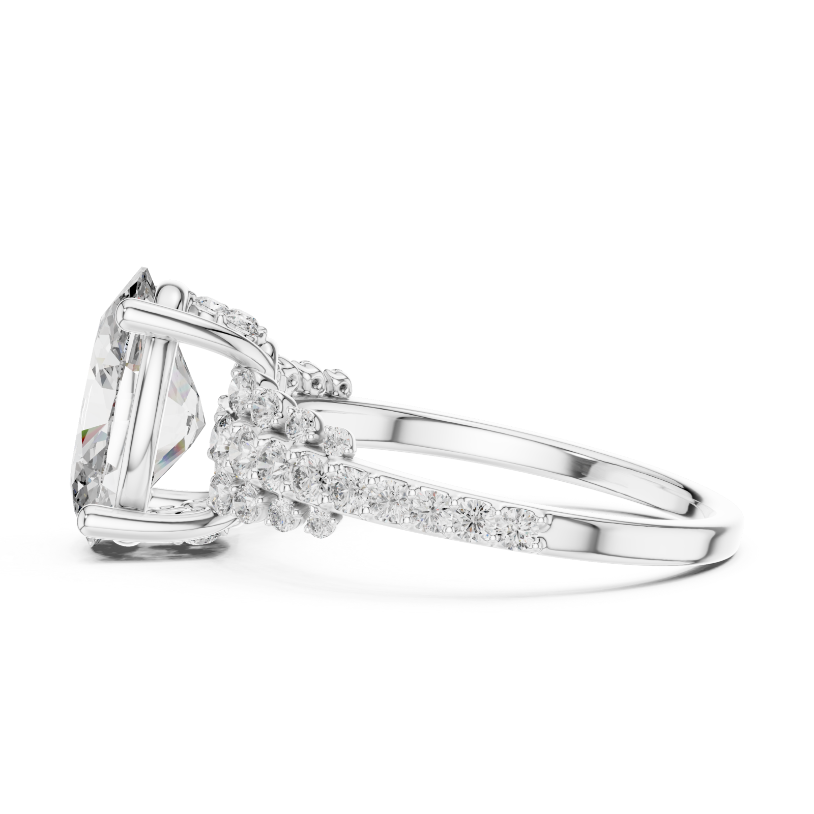  White Gold Radiant Whisper Vintage-Inspired Solitaire Band Side View