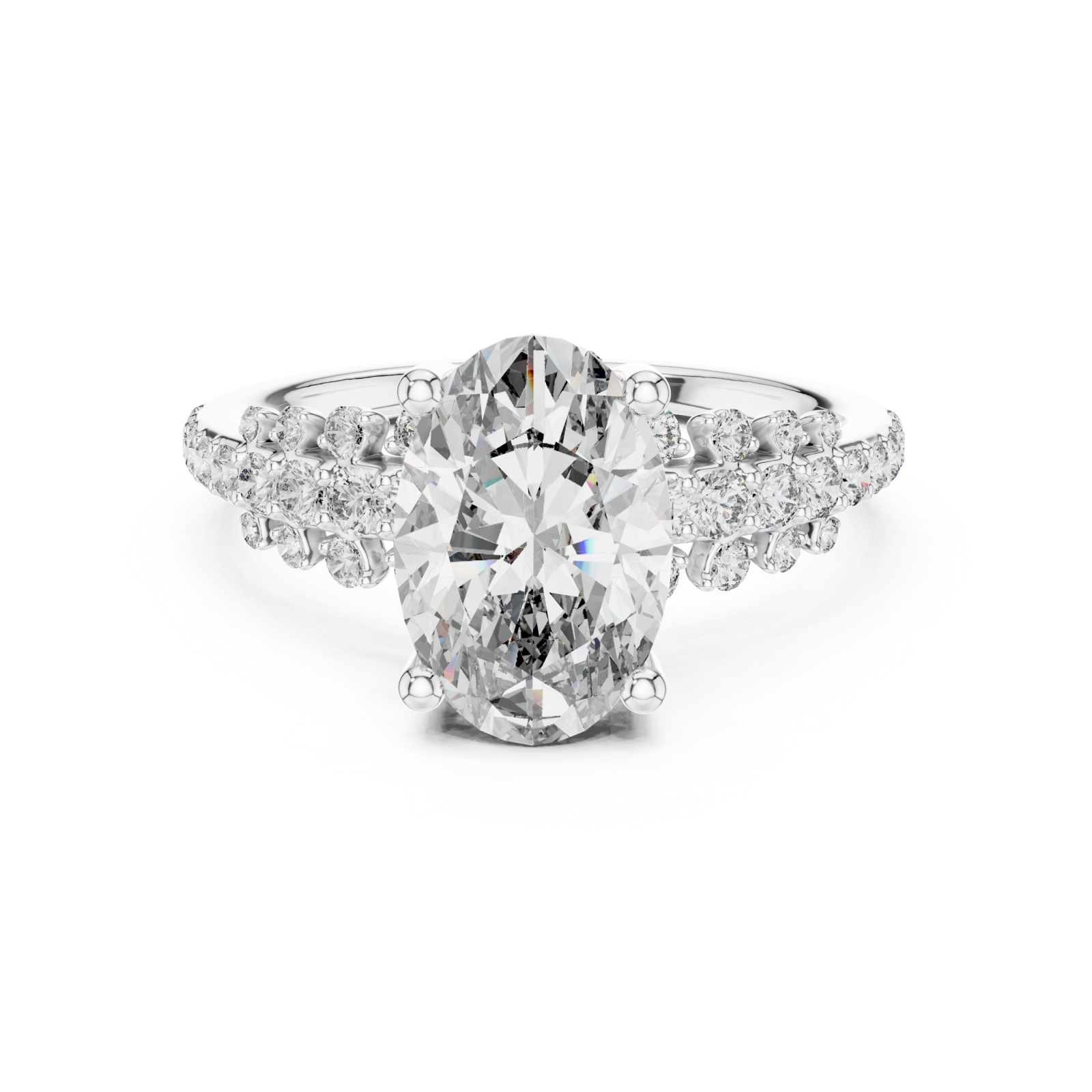  White Gold Radiant Whisper Vintage-Inspired Solitaire Band Front View
