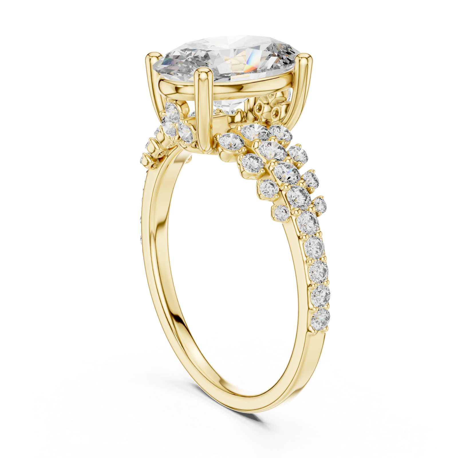  Gold Radiant Whisper Vintage-Inspired Solitaire Band Left View