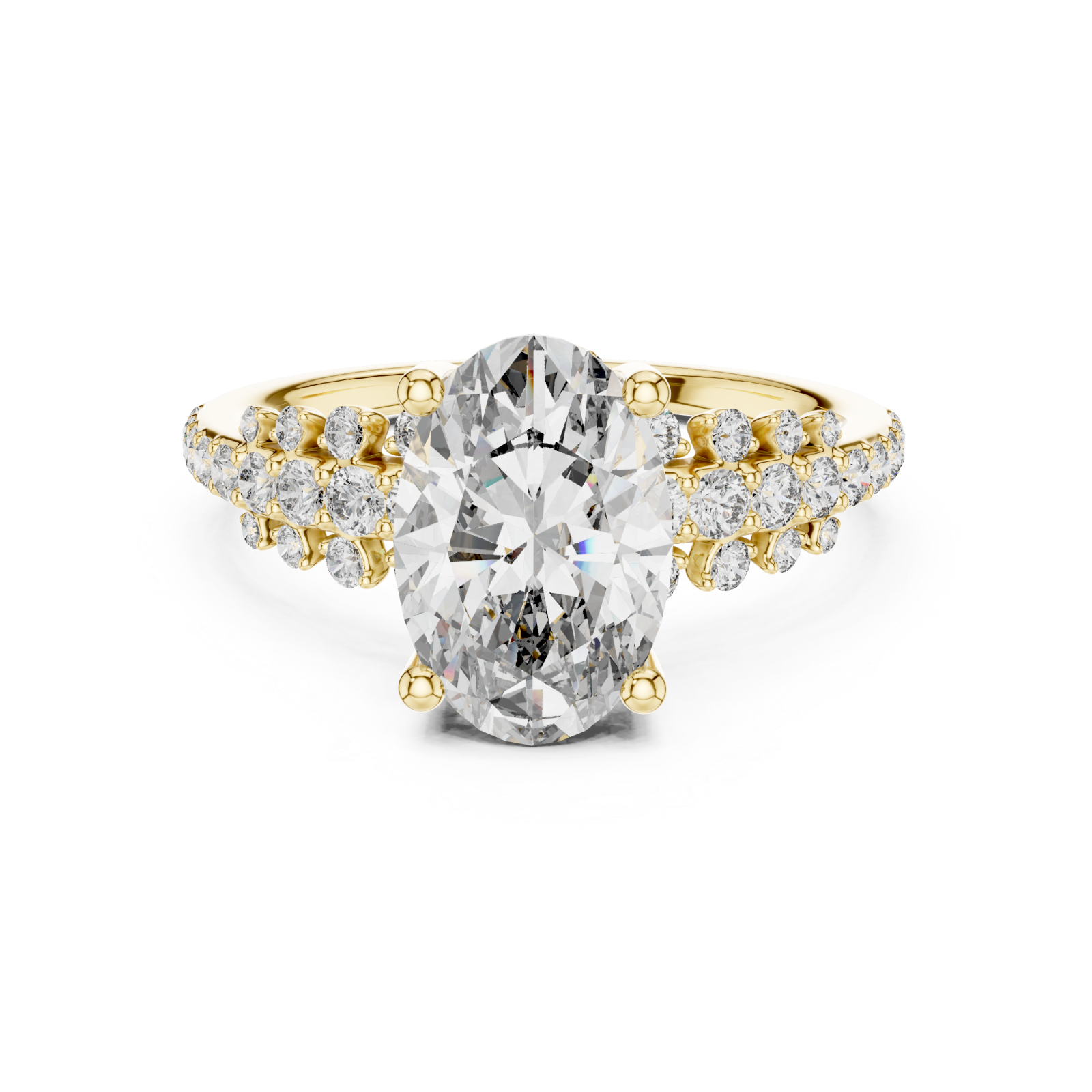  Gold Radiant Whisper Vintage-Inspired Solitaire Band Front View