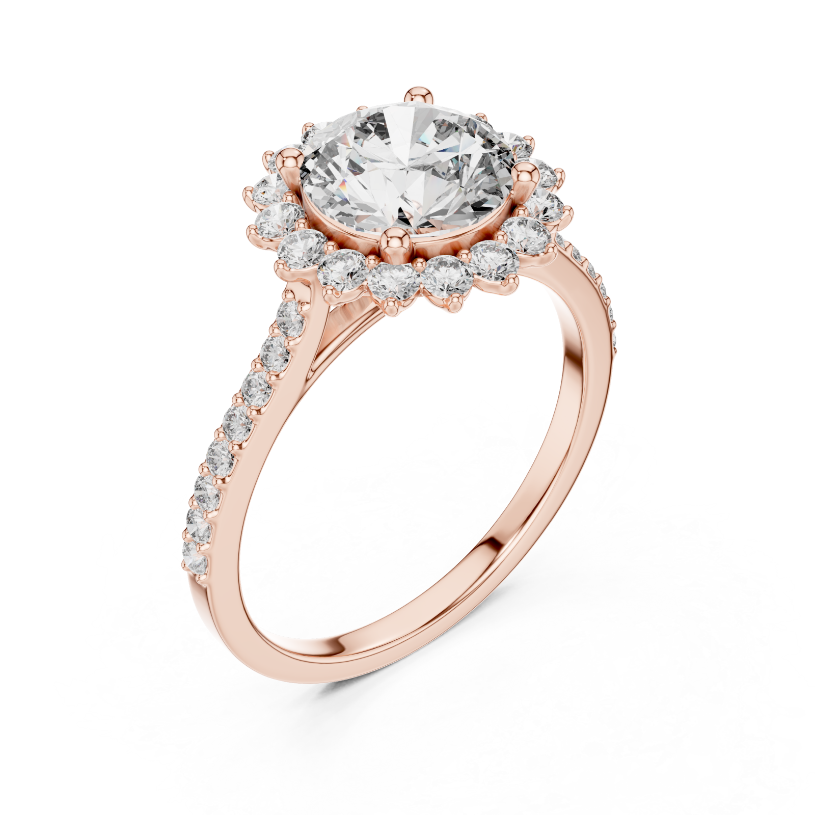  Rose Gold Ethereal Radiance Solitaire Ring Right View