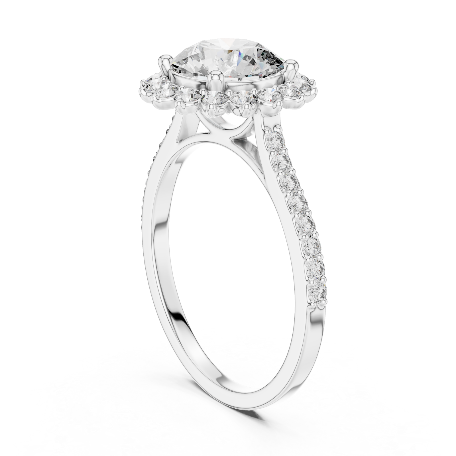  White Gold Ethereal Radiance Solitaire Ring Left View