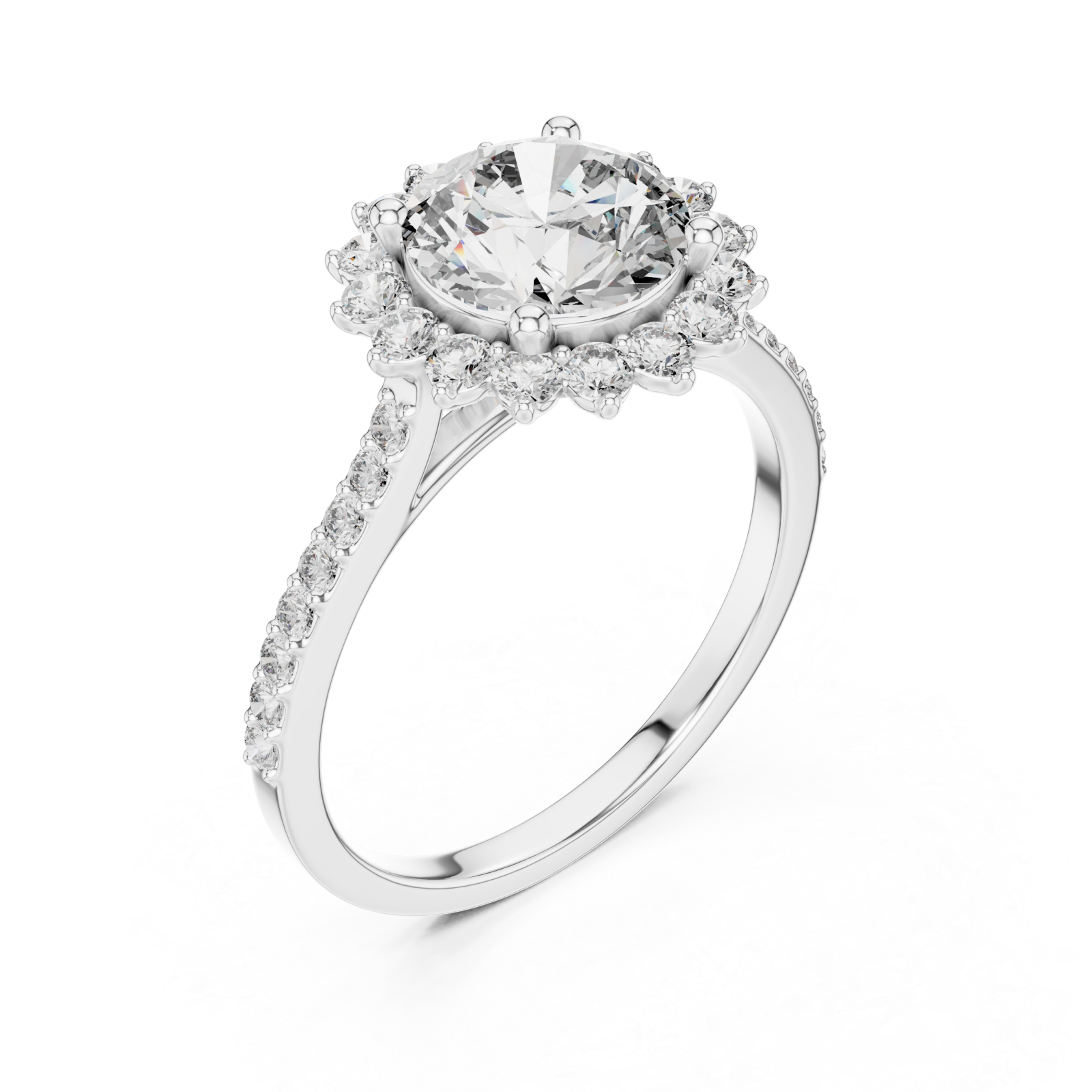  White Gold Ethereal Radiance Solitaire Ring Right View