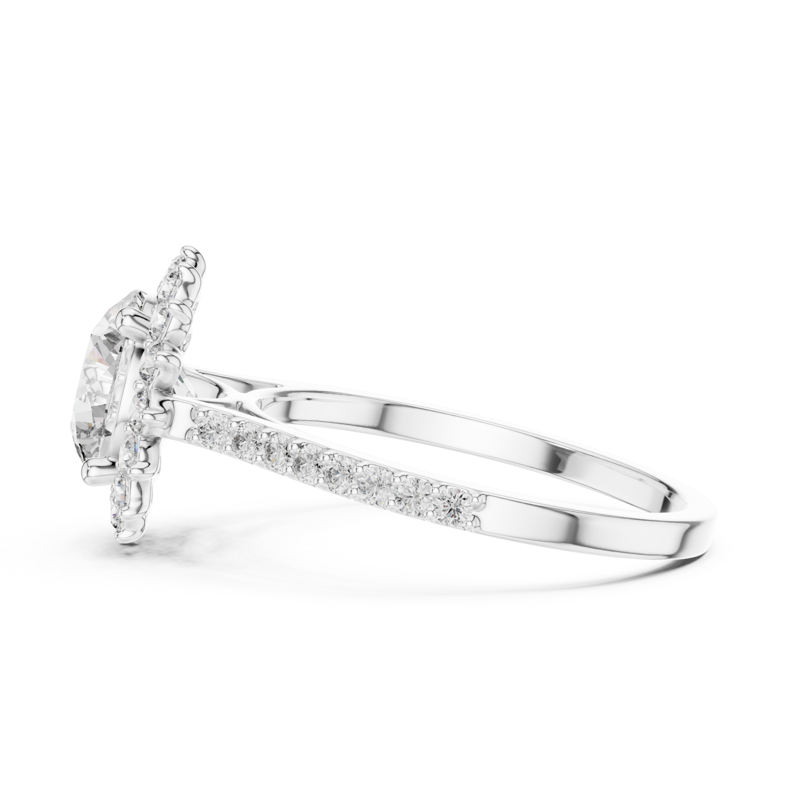  White Gold Ethereal Radiance Solitaire Ring Side View