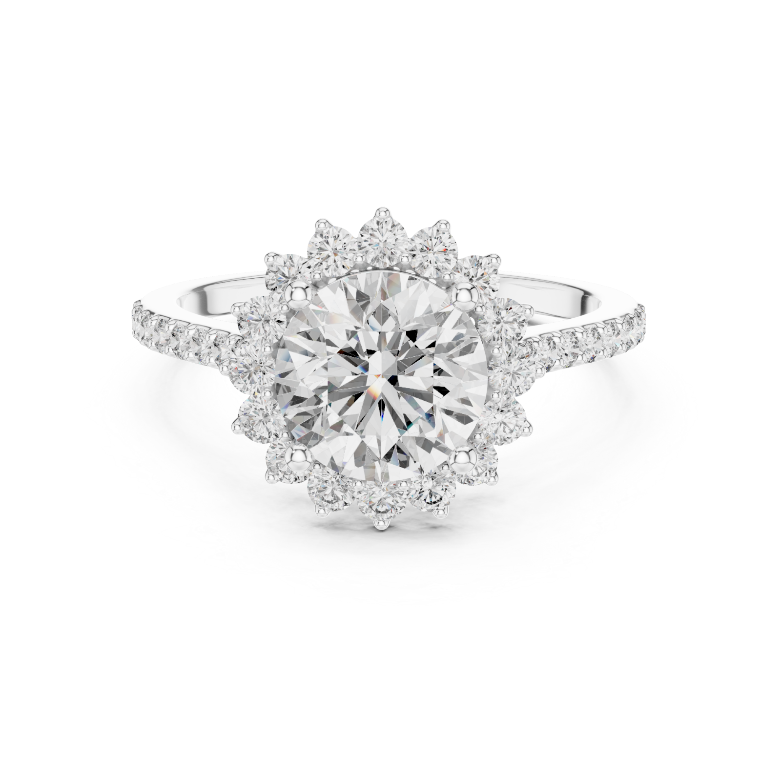  White Gold Ethereal Radiance Solitaire Ring Front View