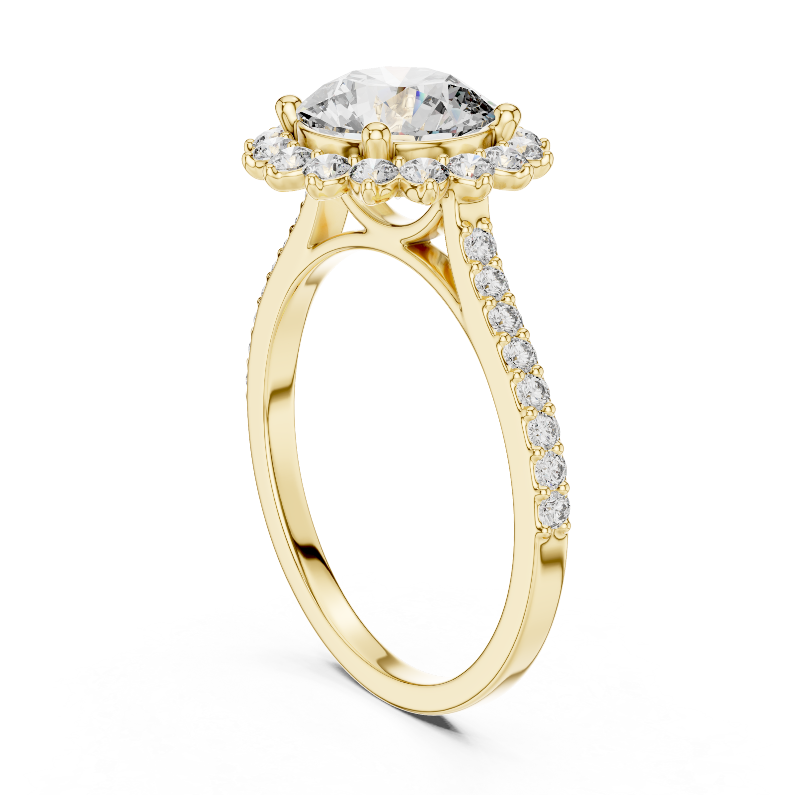  Gold Ethereal Radiance Solitaire Ring Left View