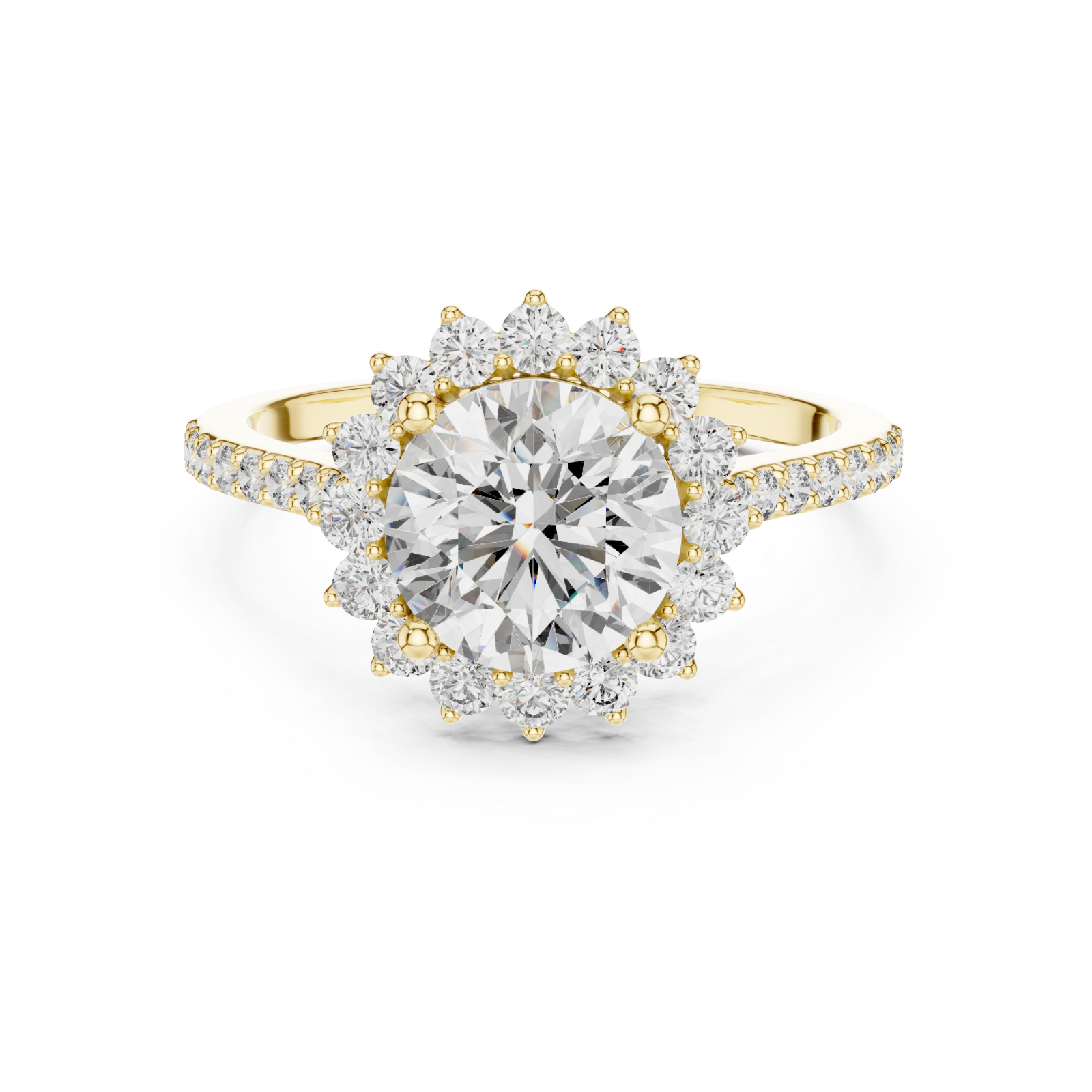  Gold Ethereal Radiance Solitaire Ring Front View