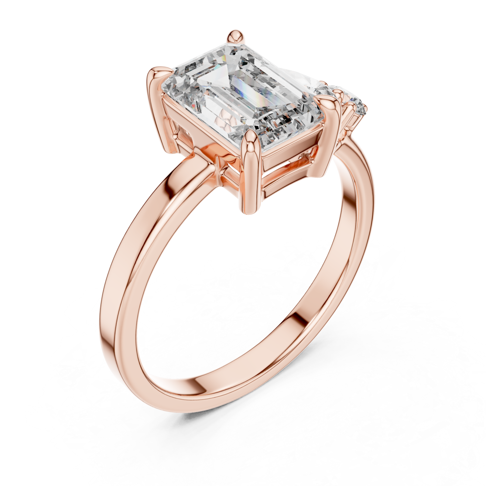  Rose Gold Luminous Crescent Pathway Harmony Cocktail Ring Right View