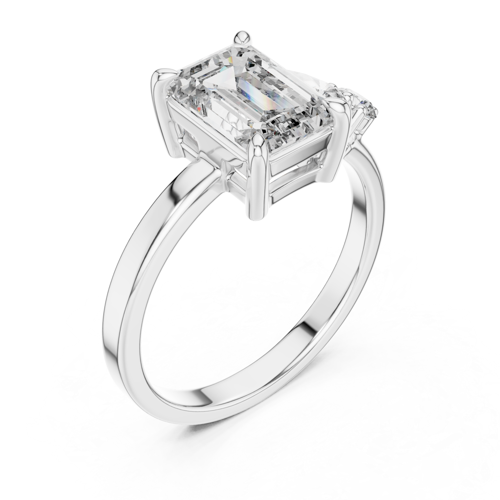  White Gold Luminous Crescent Pathway Harmony Cocktail Ring Right View