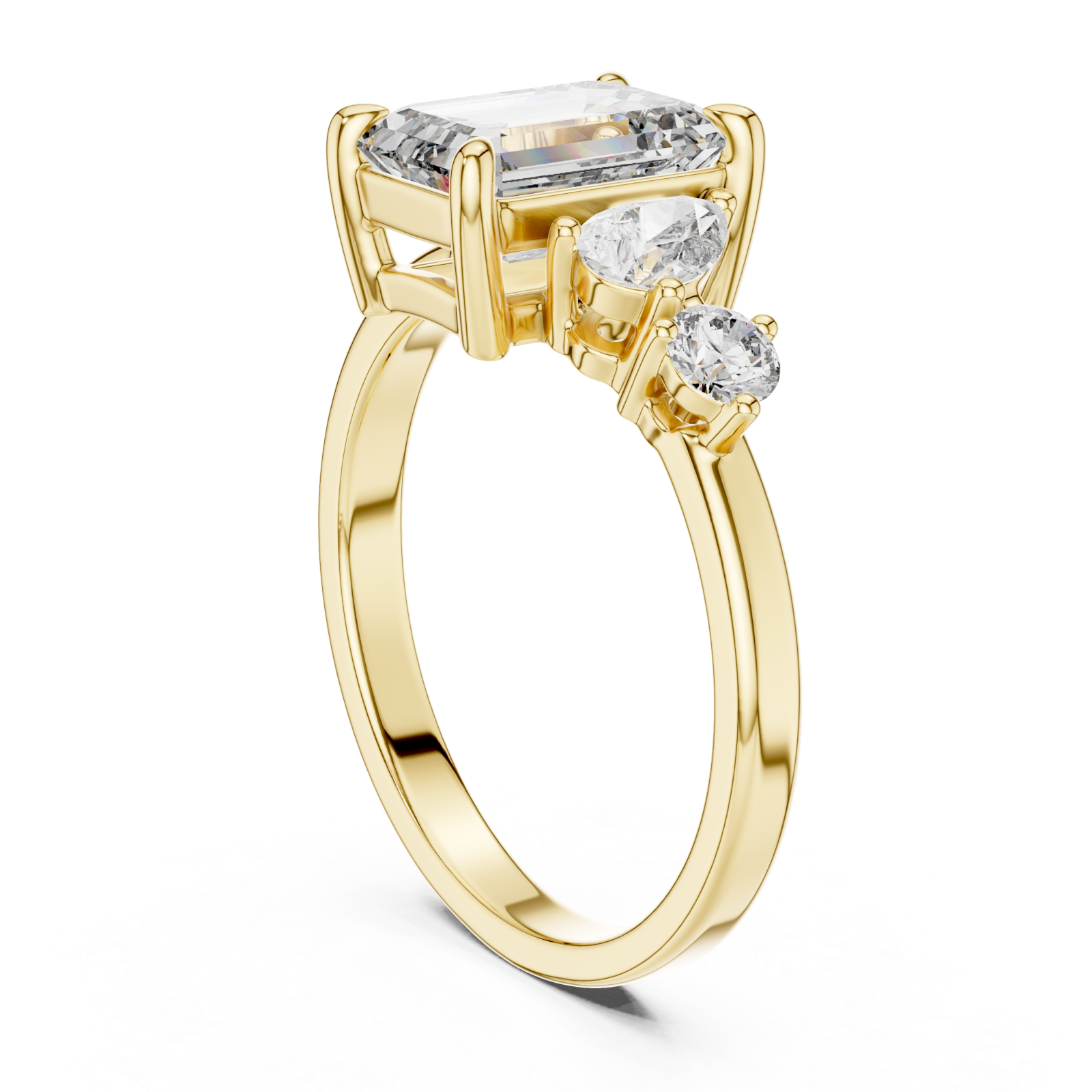  Gold Luminous Crescent Pathway Harmony Cocktail Ring Left View