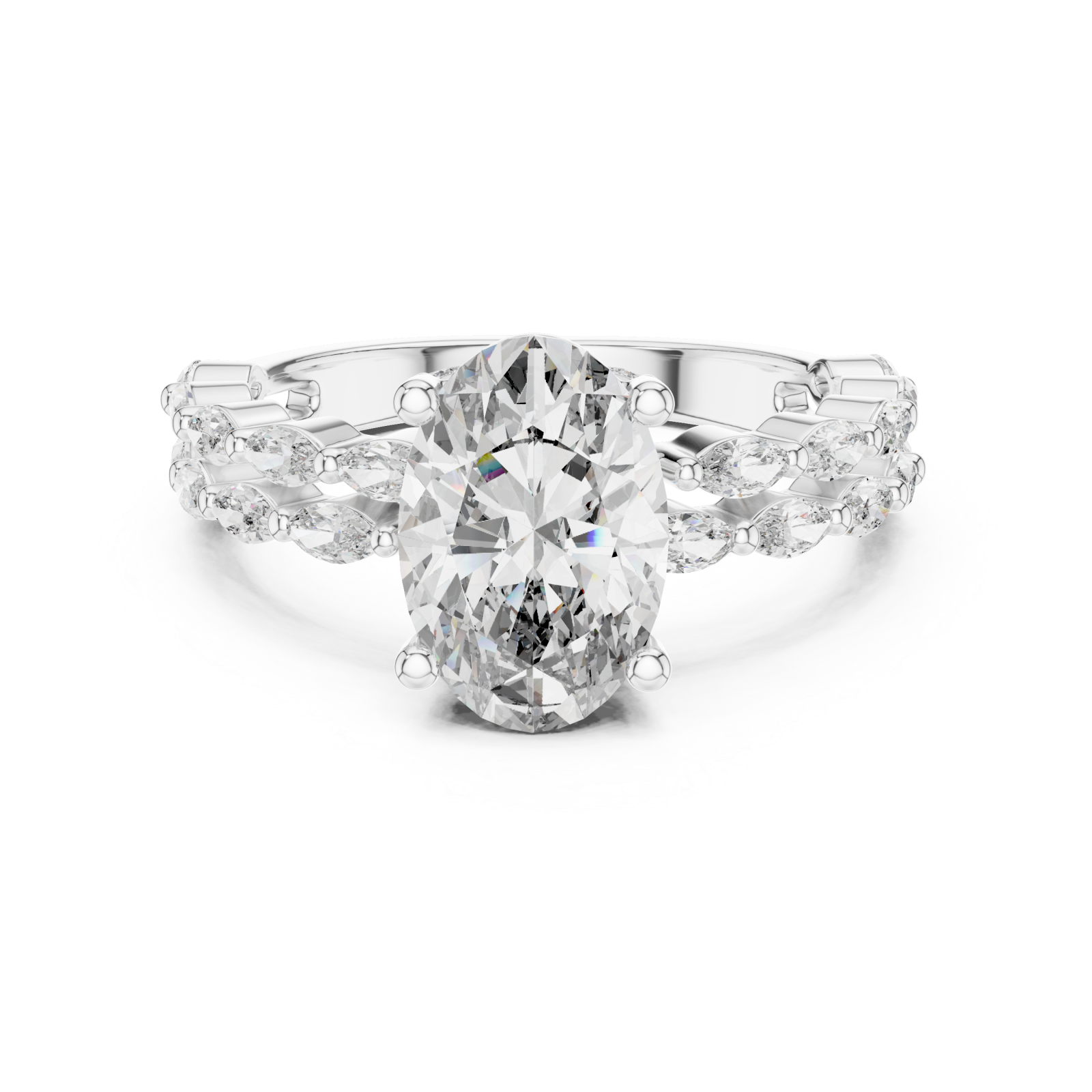  White Gold Eternal Whisper Tranquillity Band Front View